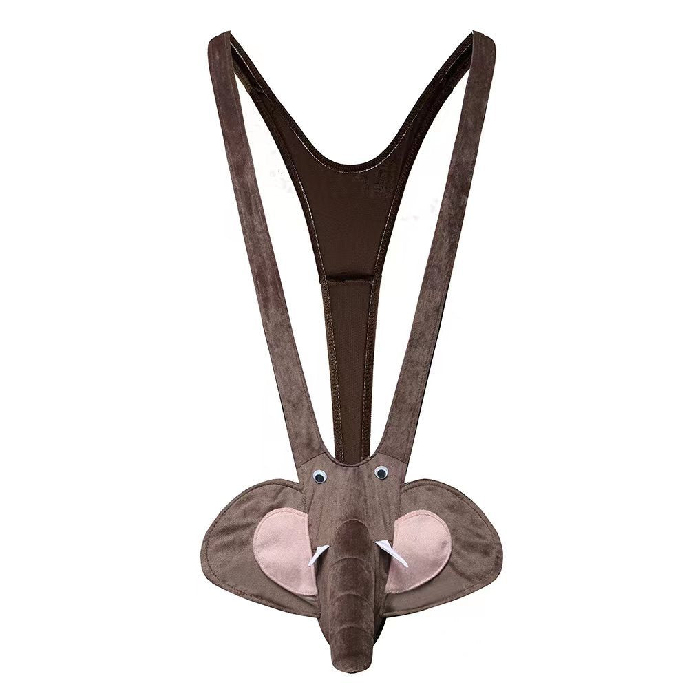 Image of Christmas deer erotic lingerie men's reindeer bell erotic suspender panties holiday carnival party outfit